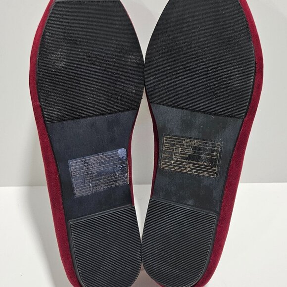 Torrid Maroon Rhinestone Embellished Loafers Flats 8W - Picture 5 of 10